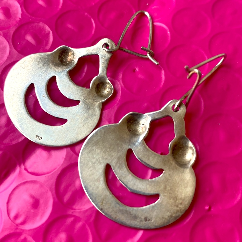 950 Sterling Silver Dangle Earrings - image 2